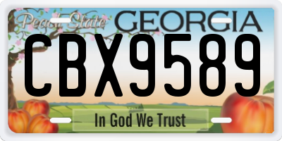 GA license plate CBX9589