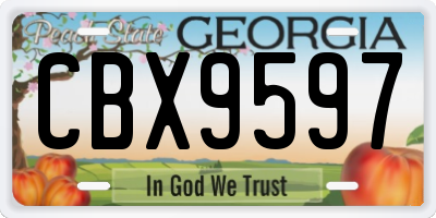 GA license plate CBX9597