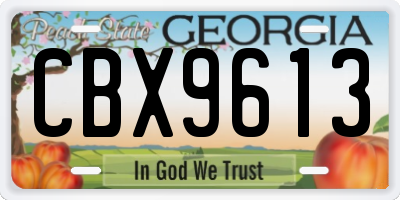 GA license plate CBX9613