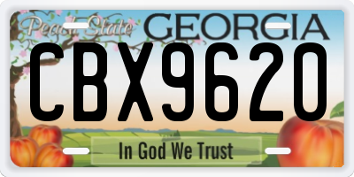 GA license plate CBX9620