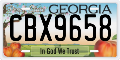 GA license plate CBX9658
