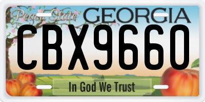 GA license plate CBX9660
