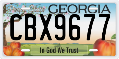 GA license plate CBX9677