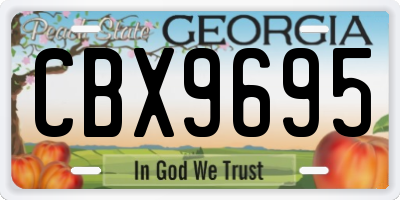 GA license plate CBX9695