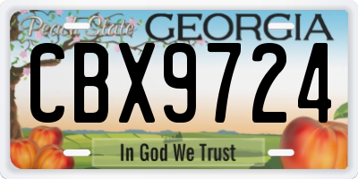 GA license plate CBX9724