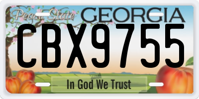 GA license plate CBX9755
