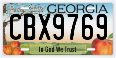 GA license plate CBX9769