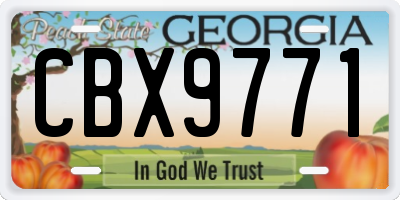 GA license plate CBX9771