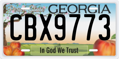 GA license plate CBX9773