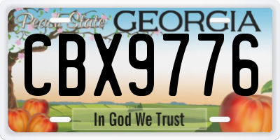 GA license plate CBX9776
