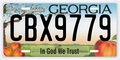 GA license plate CBX9779