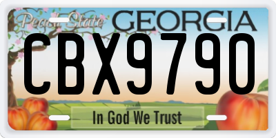 GA license plate CBX9790