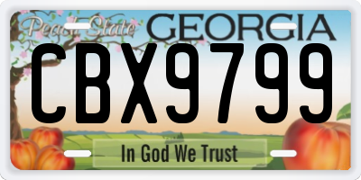 GA license plate CBX9799