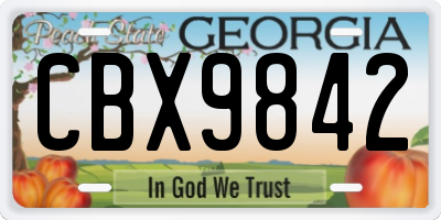 GA license plate CBX9842