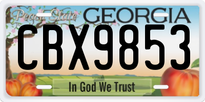 GA license plate CBX9853