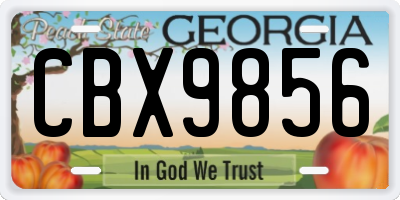 GA license plate CBX9856