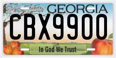 GA license plate CBX9900