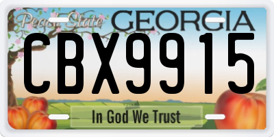 GA license plate CBX9915