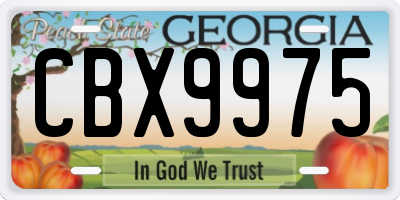 GA license plate CBX9975