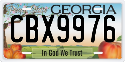 GA license plate CBX9976