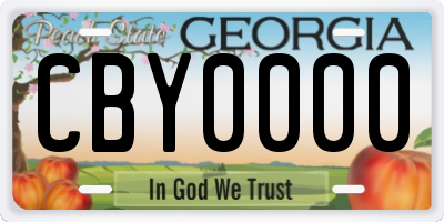 GA license plate CBY0000