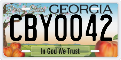 GA license plate CBY0042