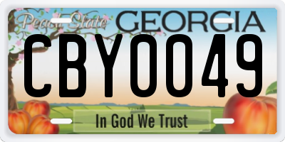GA license plate CBY0049