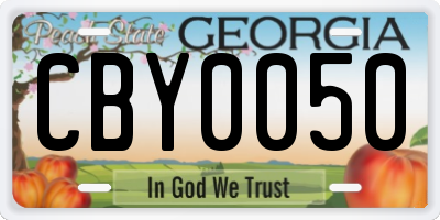 GA license plate CBY0050