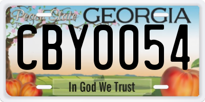 GA license plate CBY0054