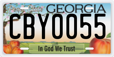 GA license plate CBY0055