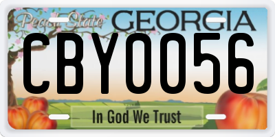 GA license plate CBY0056