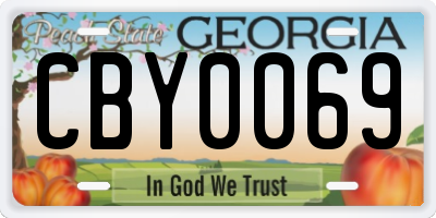 GA license plate CBY0069