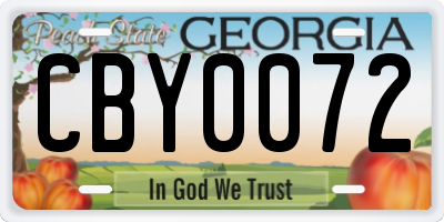GA license plate CBY0072
