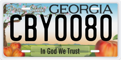 GA license plate CBY0080