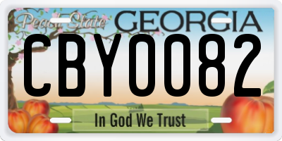 GA license plate CBY0082