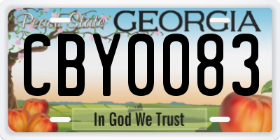GA license plate CBY0083