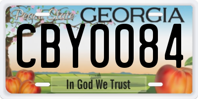 GA license plate CBY0084