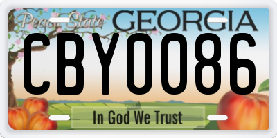 GA license plate CBY0086