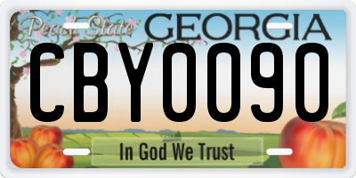 GA license plate CBY0090