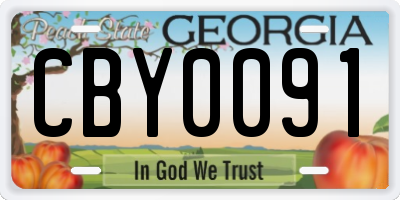 GA license plate CBY0091