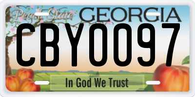 GA license plate CBY0097