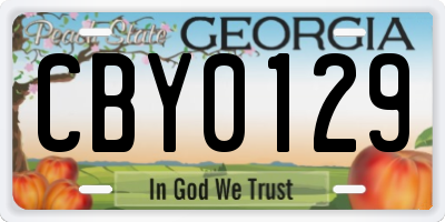 GA license plate CBY0129