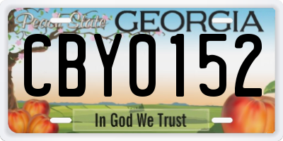 GA license plate CBY0152