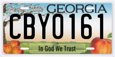 GA license plate CBY0161