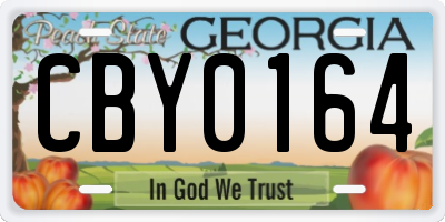 GA license plate CBY0164