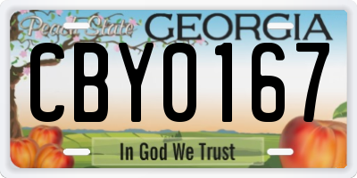 GA license plate CBY0167