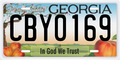 GA license plate CBY0169