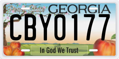 GA license plate CBY0177