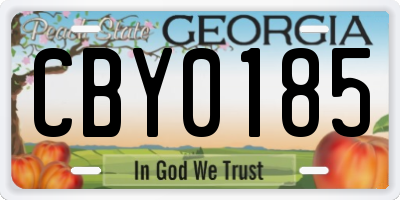 GA license plate CBY0185
