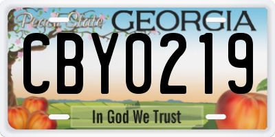 GA license plate CBY0219